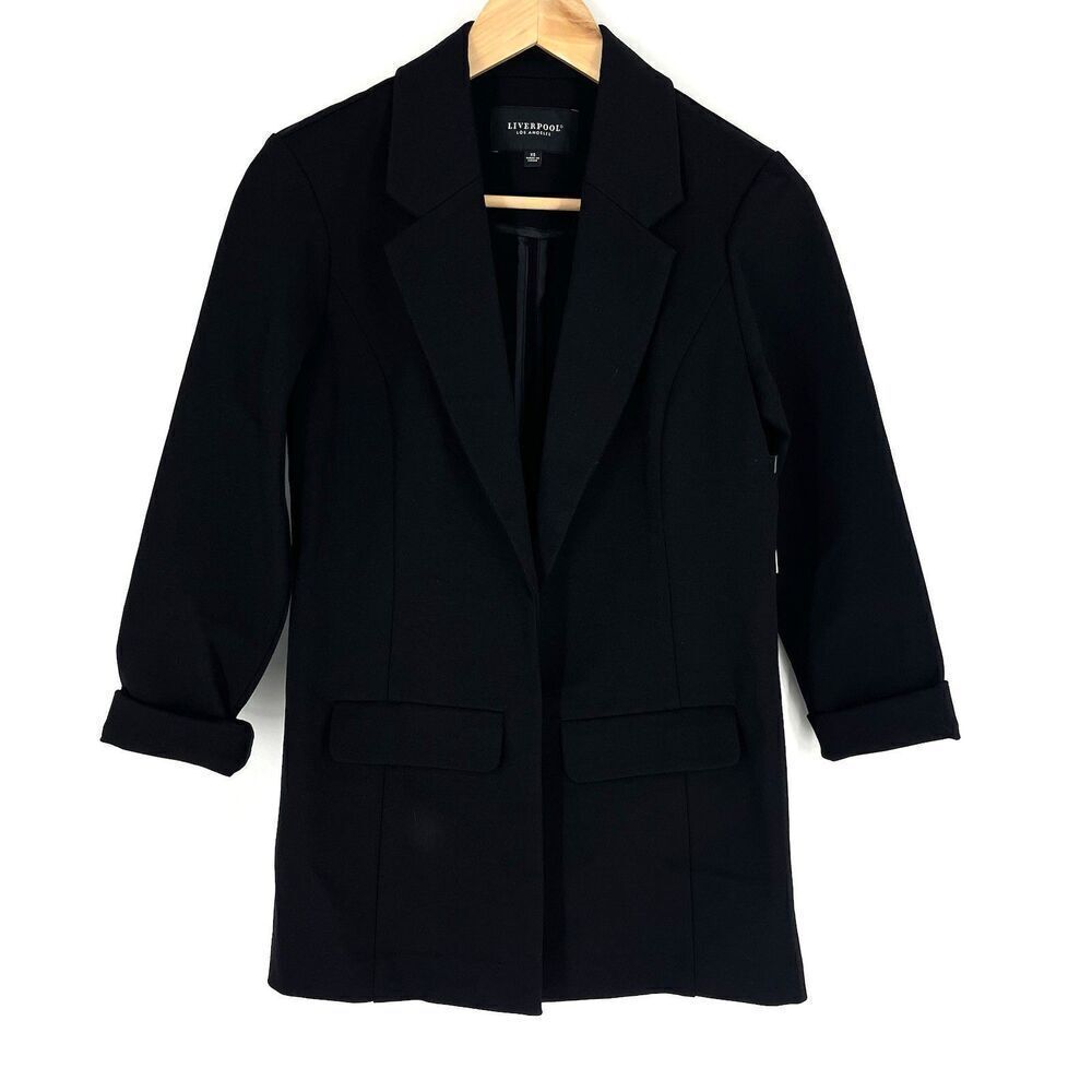 Liverpool Jacket Size XS Black Princess Darts Boyfriend Blazer Career Preppy
